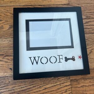 Black Woof" Dog Picture Frame NWOT